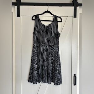 Soma Black and White Striped Midi Dress